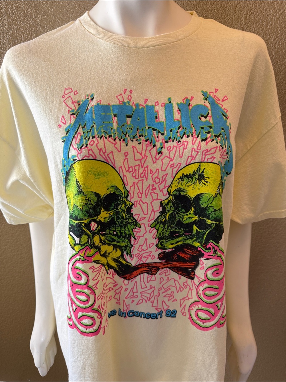 Metallica "Live in Concert '92" Neon Skull Band Tee